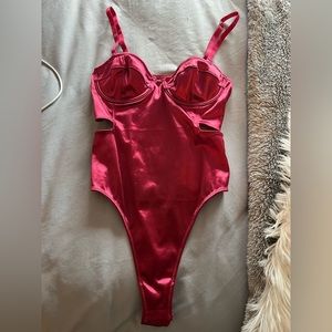 Silk maroon bodysuit by urban outfitters!